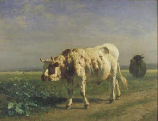 constant troyon The white bull. oil painting image